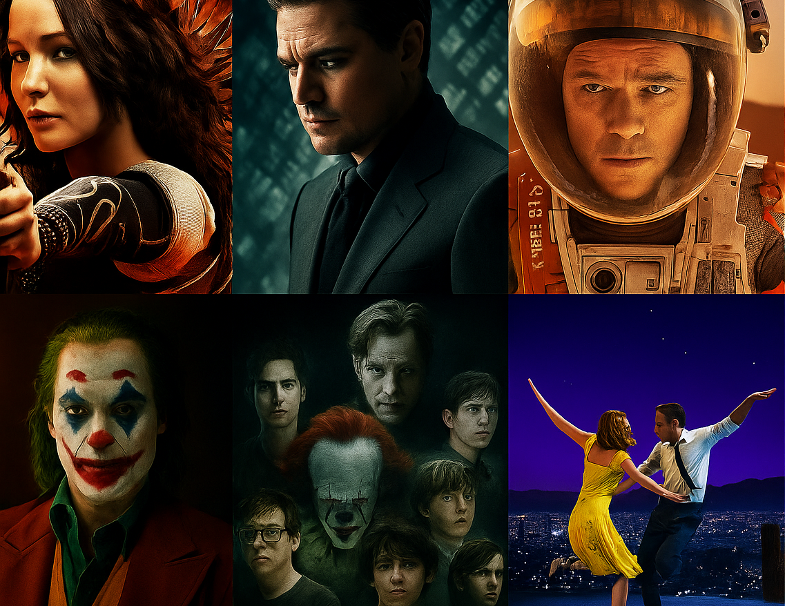 Collage of popular 2010s movies